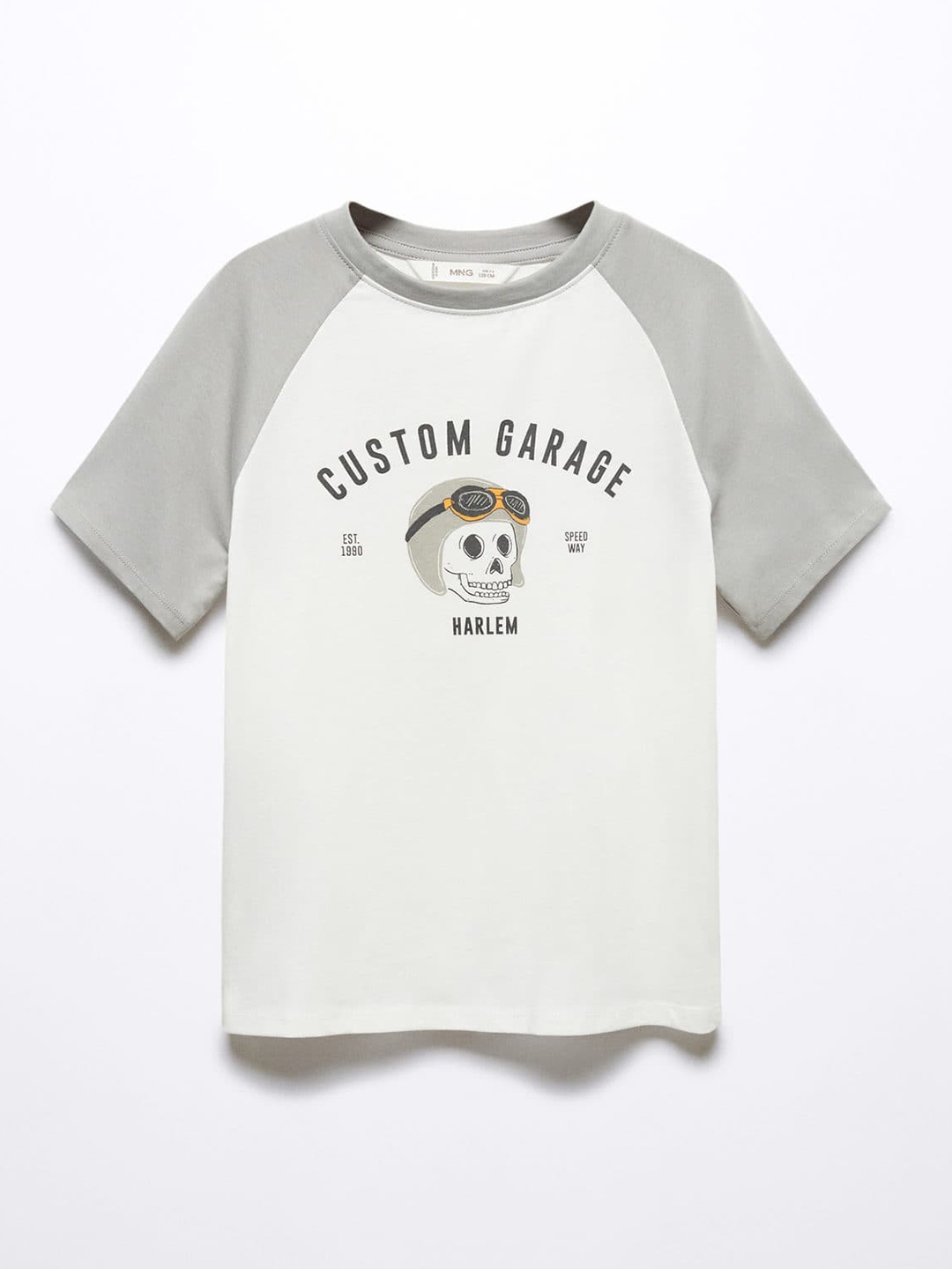 

Mango Kids Boys Pure Cotton Graphic Printed T-shirt, Grey