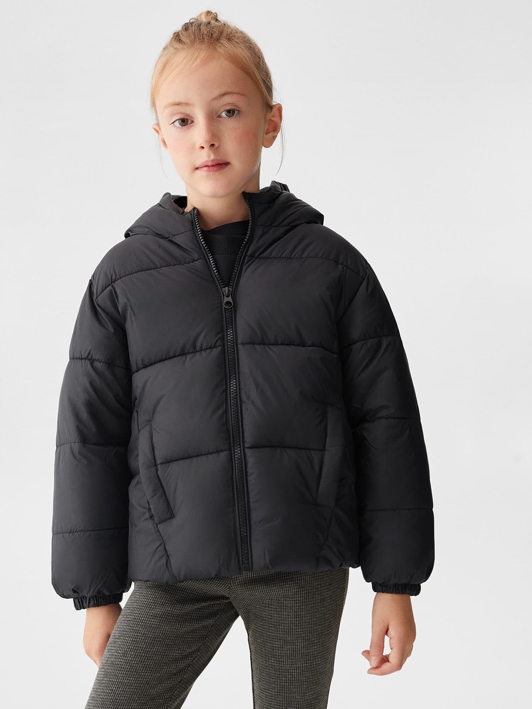 

Mango Kids Girls Hooded Padded Jacket, Black