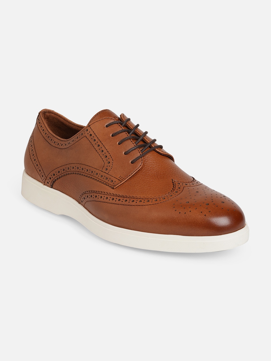 

ALDO Men Textured Leather Full Brogues, Brown