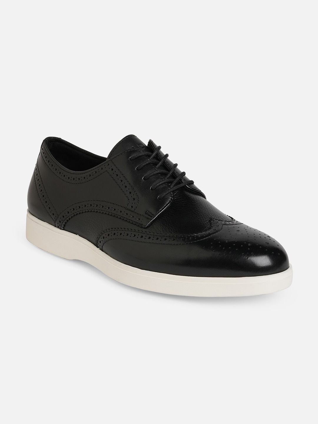 

ALDO Men Textured Leather Full Brogues, Black