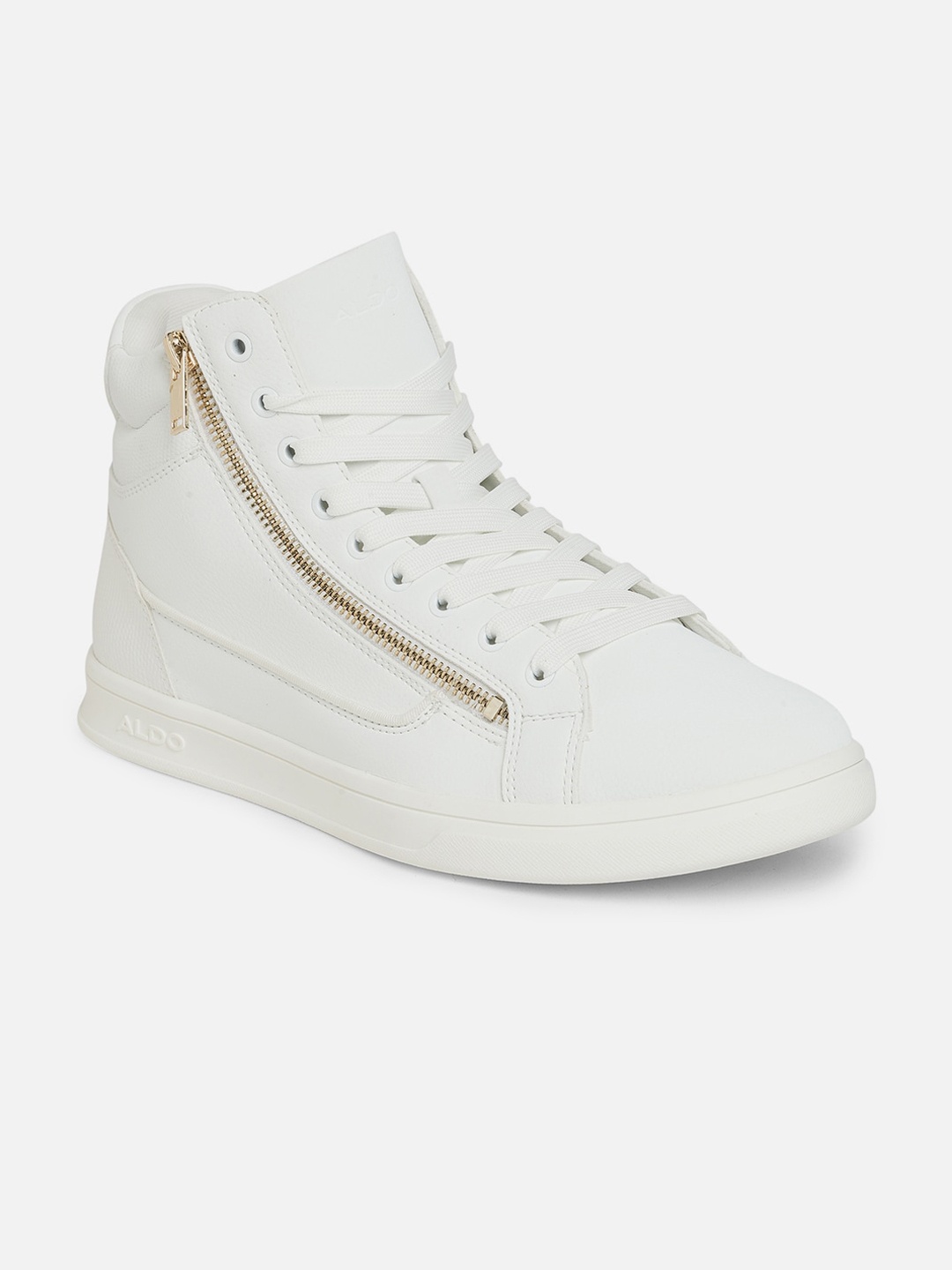 

ALDO Men Mid Top Textured Basics Sneakers, White