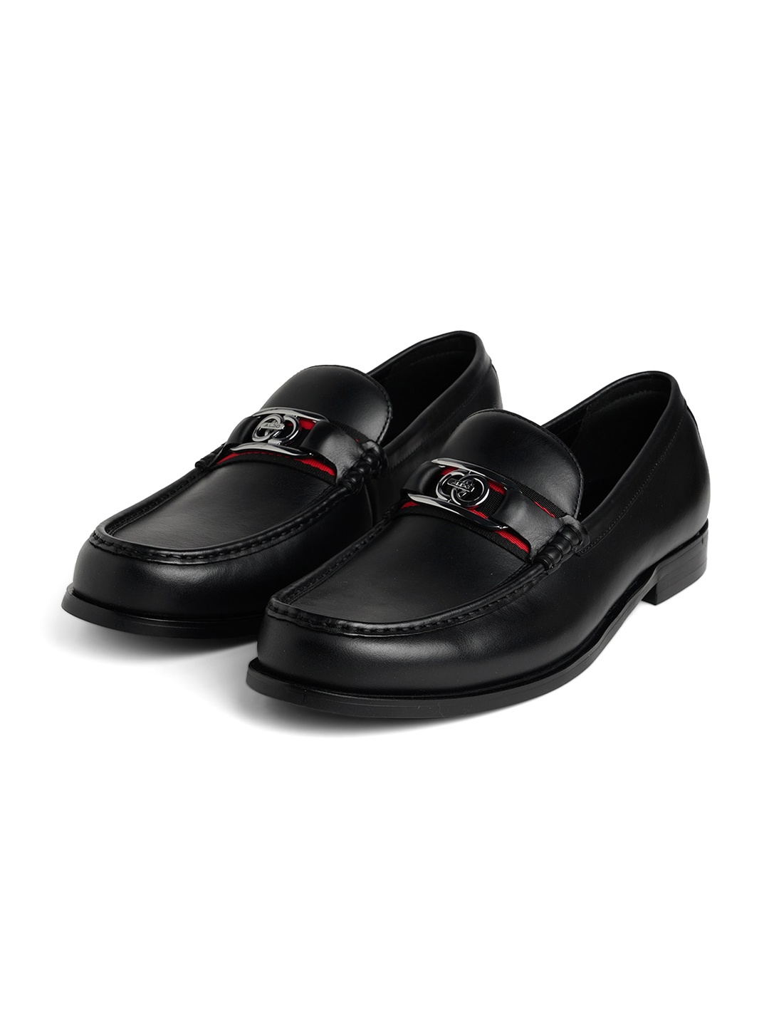 

ALDO Men Leather Round Toe Loafers, Black