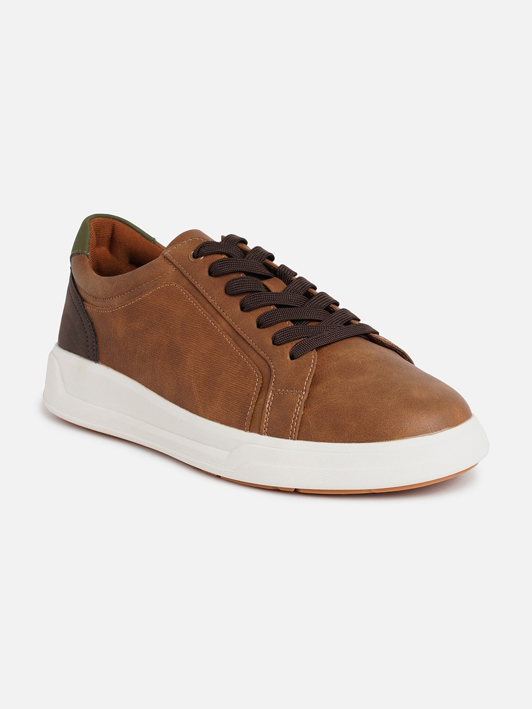 

ALDO Men Textured Contrast Sole Sneakers, Brown