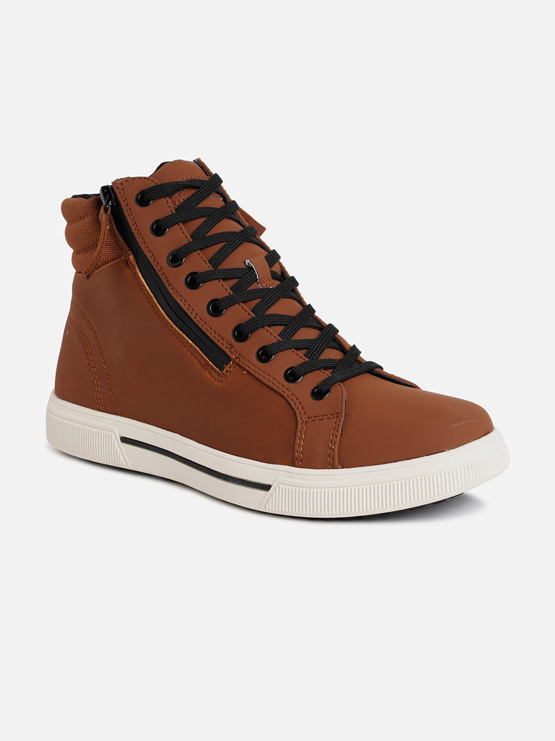 

ALDO Men Mid Top Contrast Sole Sneakers, Brown