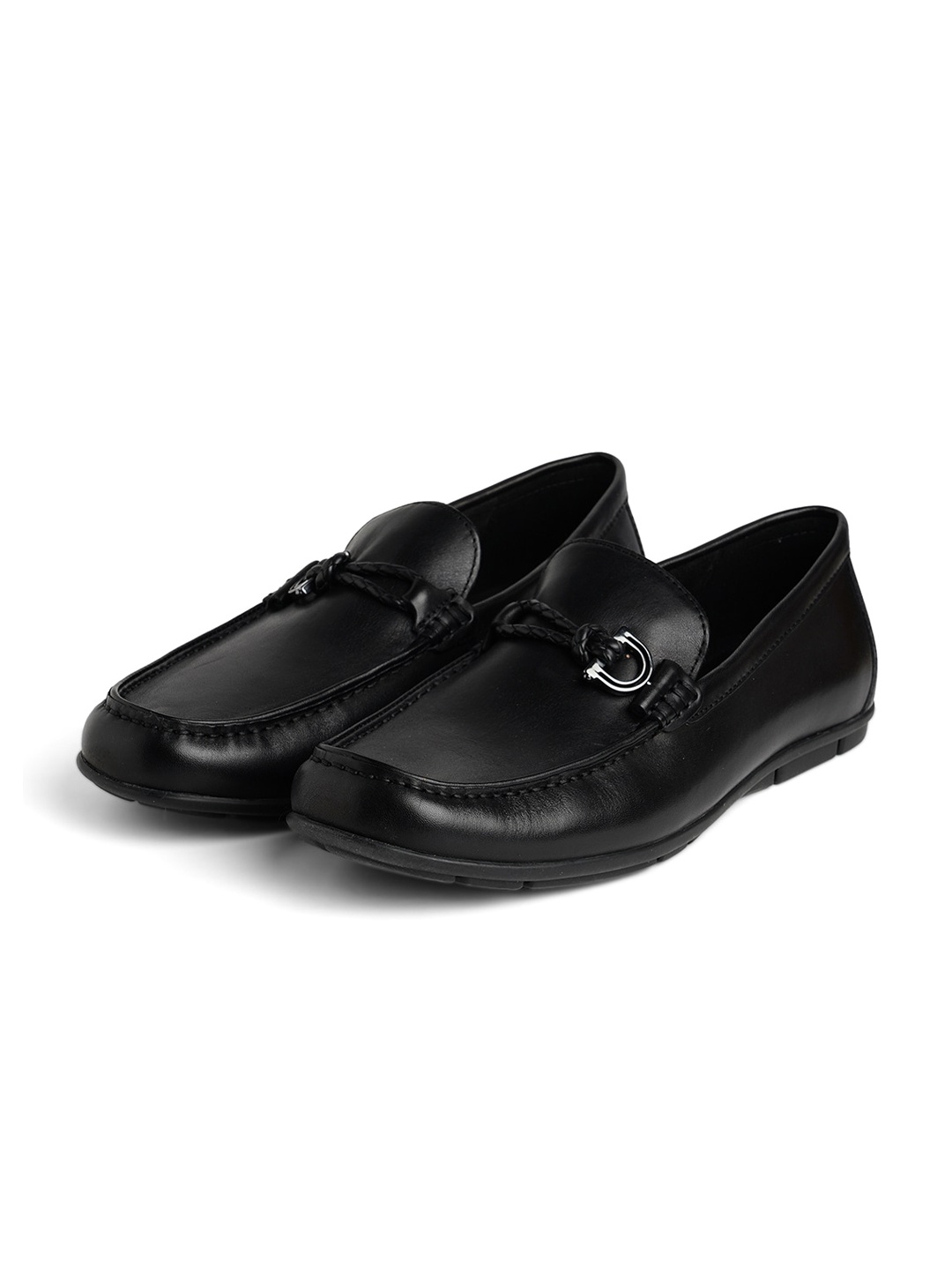 

ALDO Men Leather Slip-On Loafers, Black