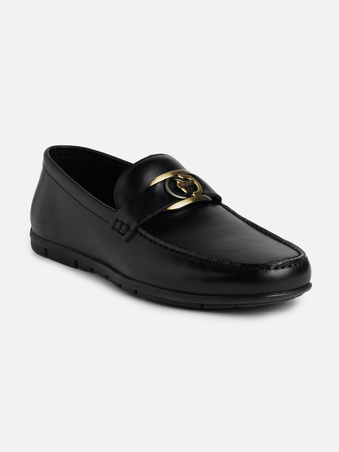 

ALDO Men Leather Slip-On Loafers, Black