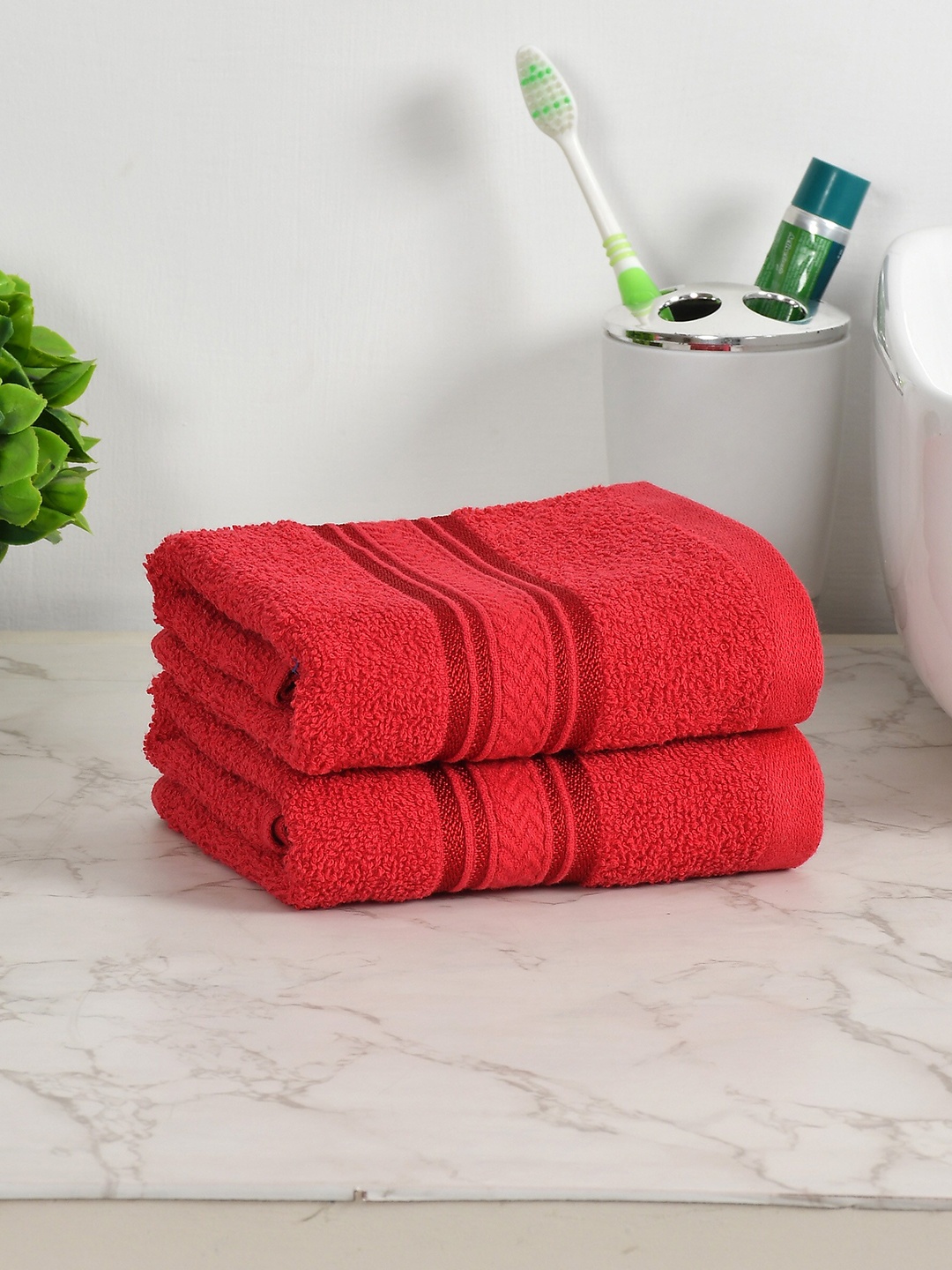 

Florida Red 2 Pieces 350 GSM Pure Cotton Hand Towels