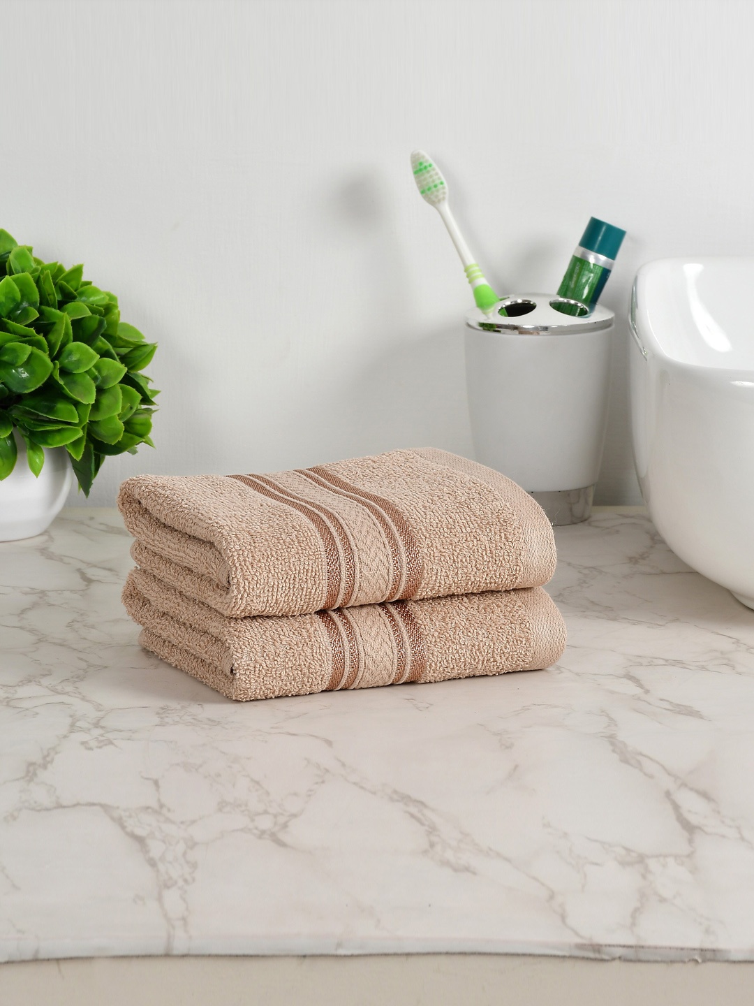

Florida Brown 2 Pieces 350 GSM Pure Cotton Hand Towels