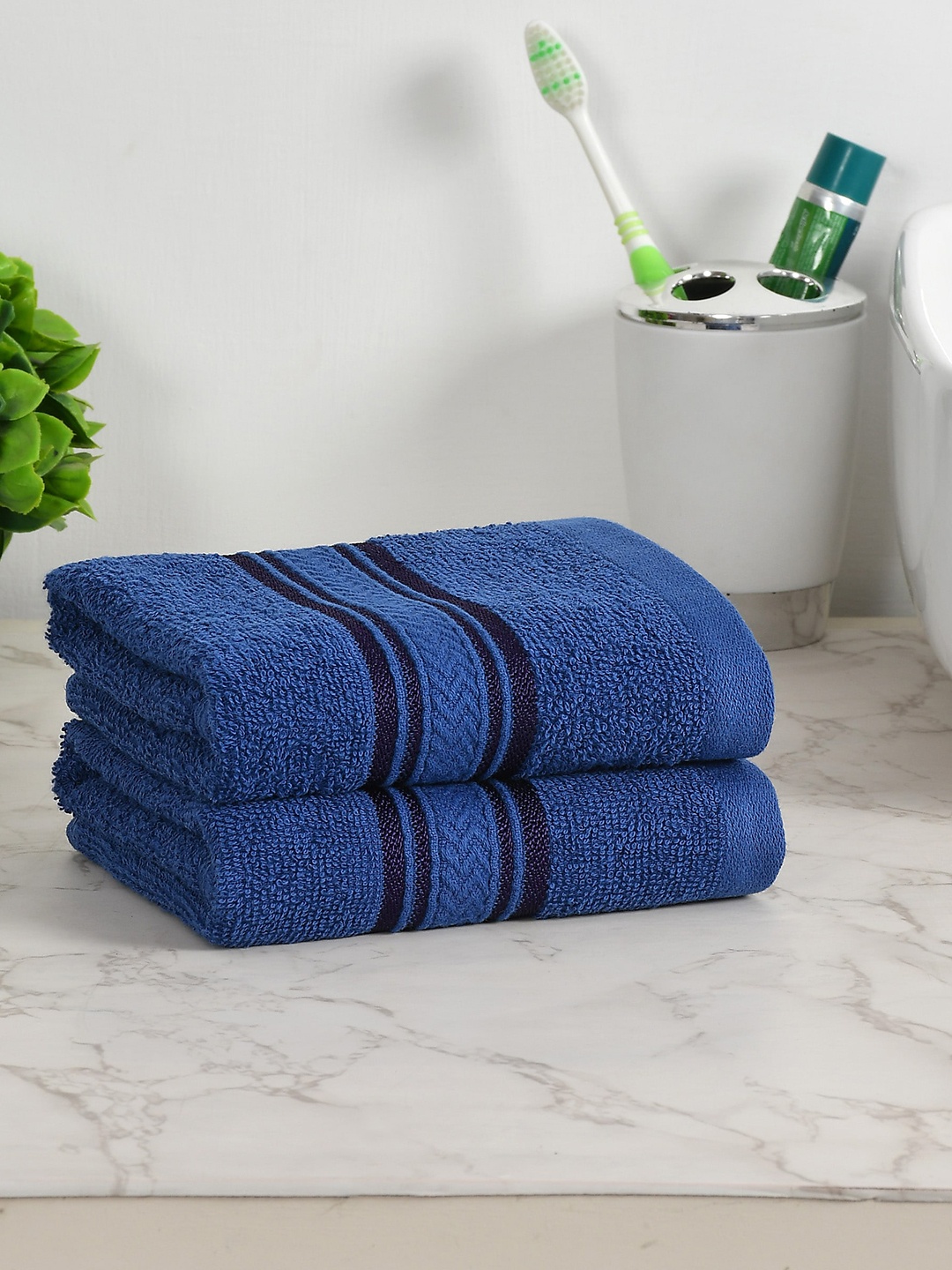 

Florida Blue 2 Pieces 350 GSM Pure Cotton Hand Towels