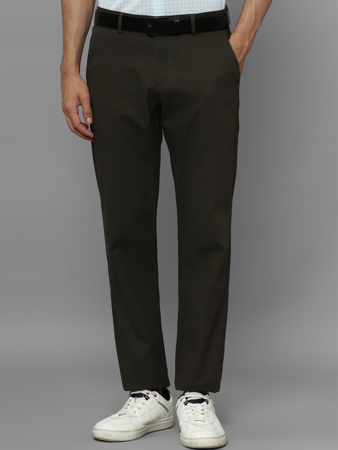 

Allen Solly Men Mid-Rise Regular Fit Trousers, Green