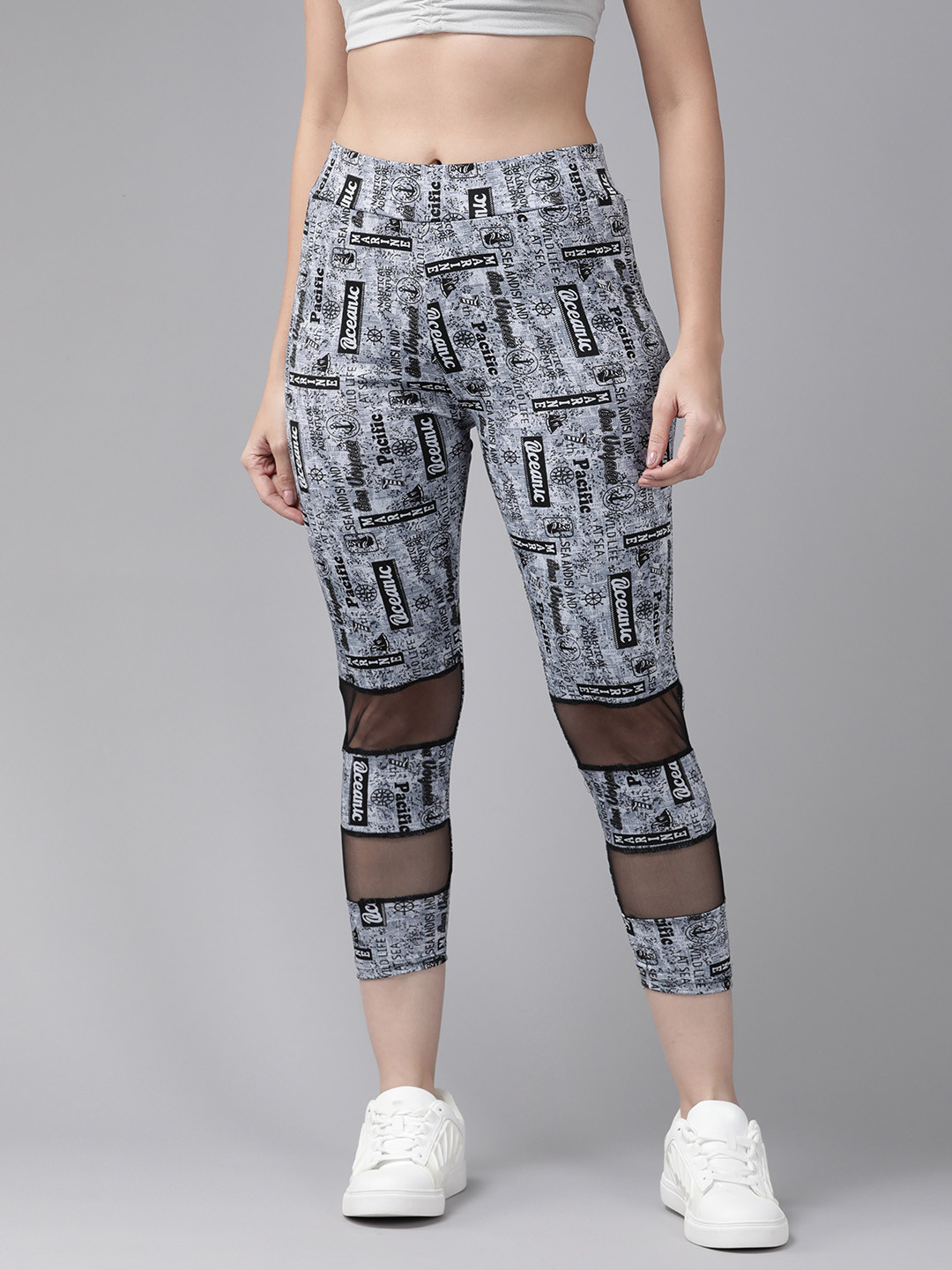 

Aarika Women Printed Rapid Dry Sports Tights, Grey