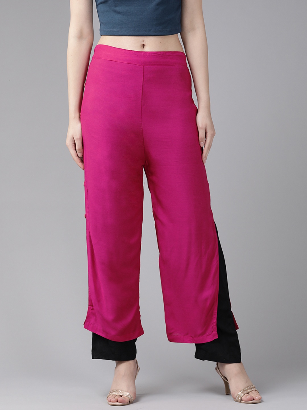

Aarika Layered Flared Palazzos, Pink