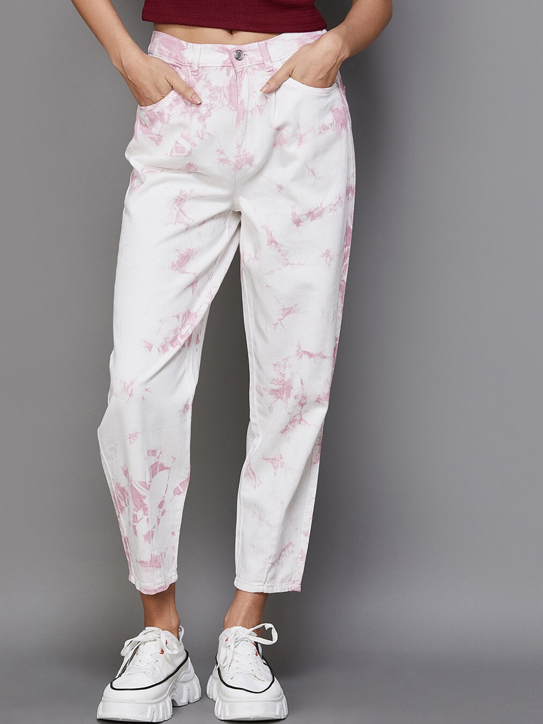 

Ginger by Lifestyle Women Printed Pure Cotton Jeans, Lavender