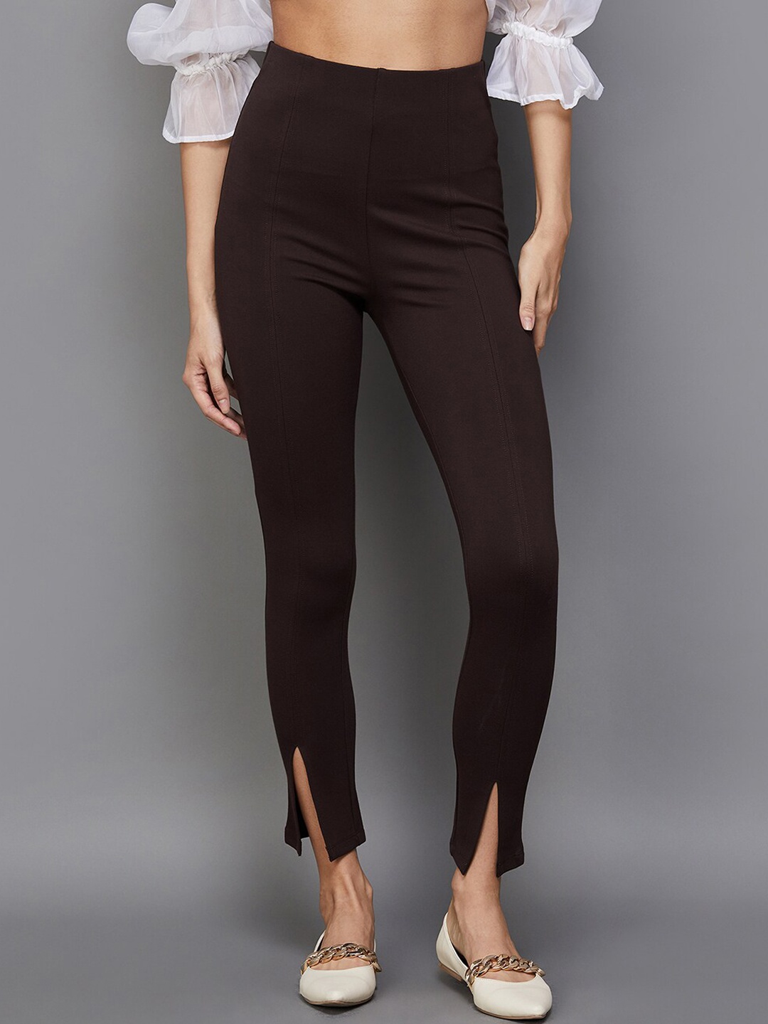 

Ginger by Lifestyle Women Skinny Fit Trousers, Brown
