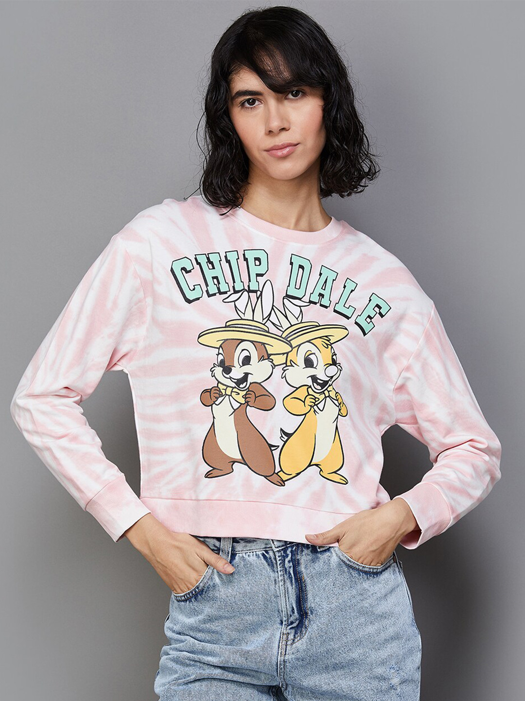 

Ginger by Lifestyle Graphic Printed Pullover Pure Cotton Sweatshirt, White