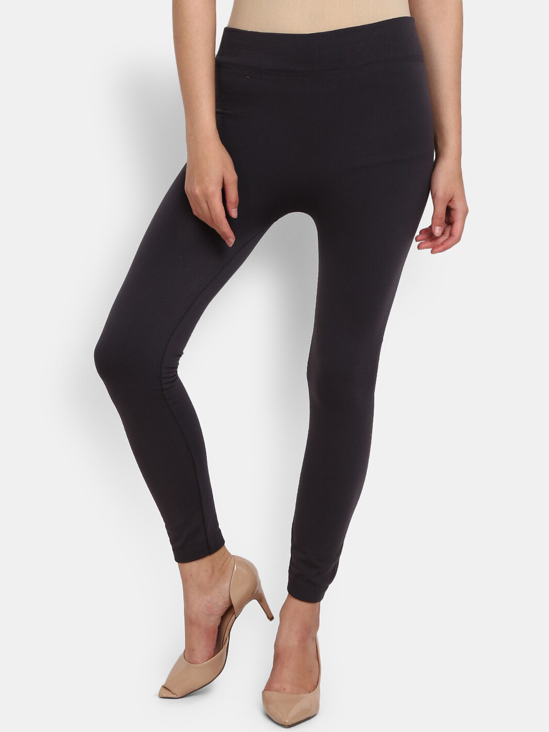 

V-Mart Cotton Ankle-Length Leggings, Black