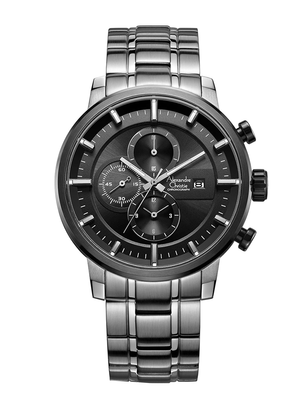 

Alexandre Christie Men Stainless Steel Bracelet Style Straps Analogue Watch 6323MCBTBBA, Black