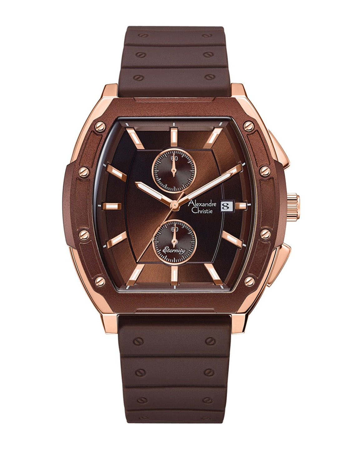 

Alexandre Christie Men Bracelet Style Stainless Steel Analogue Watch 6628MCRROBO, Brown
