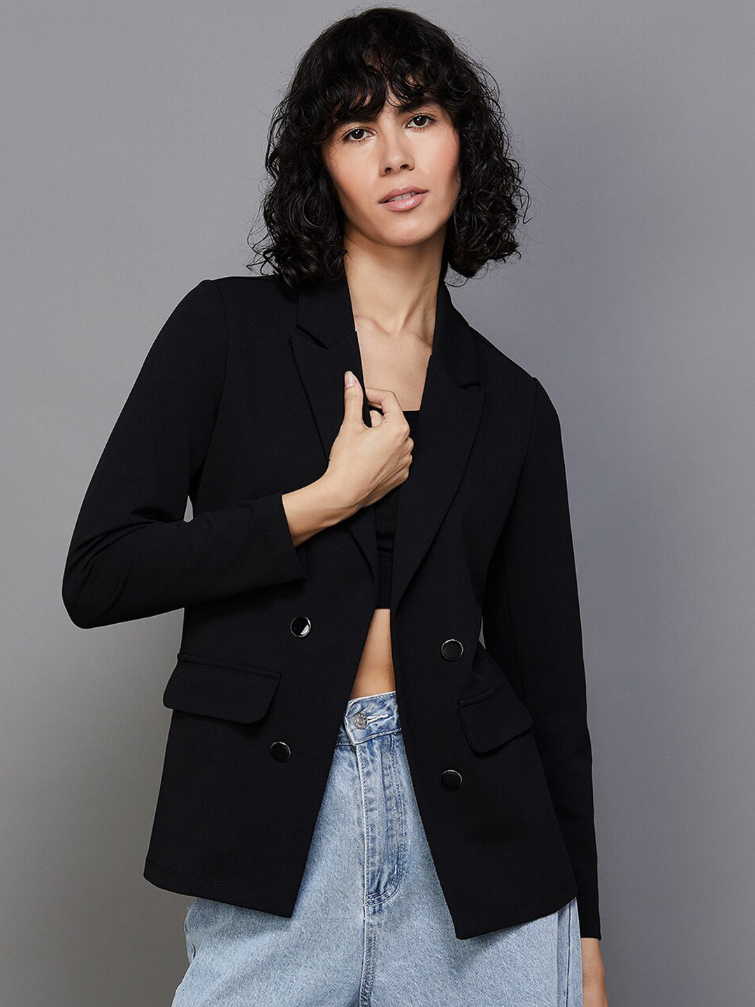 

Ginger by Lifestyle Notched Lapel Blazers, Black