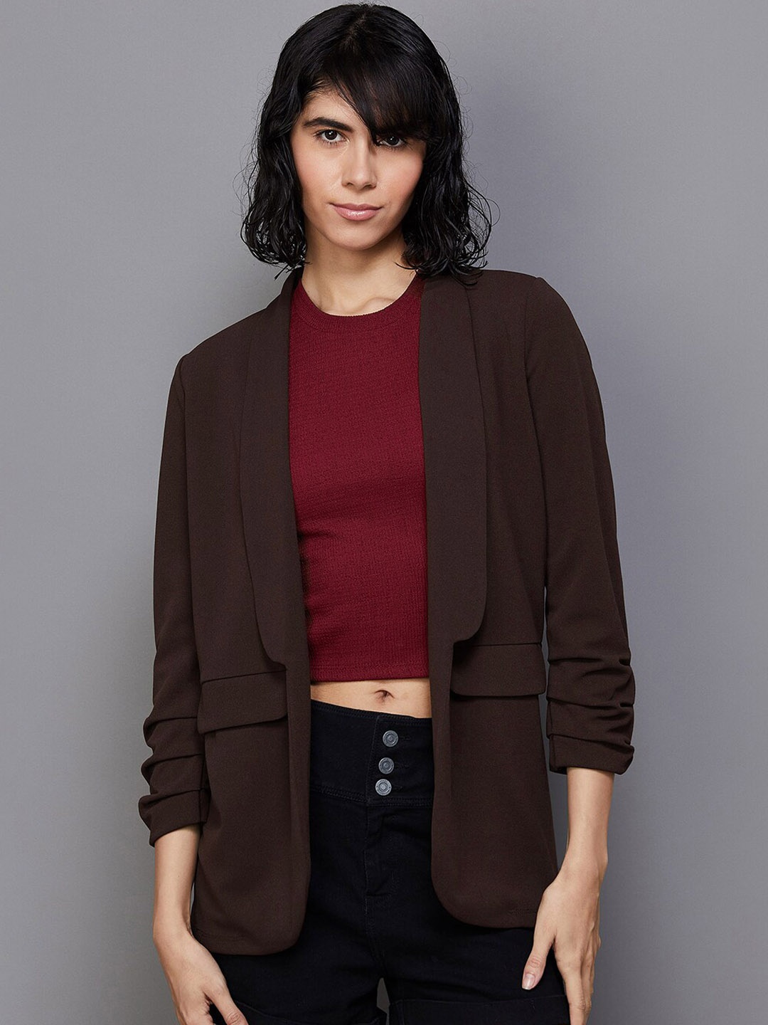 

Ginger by Lifestyle Single Breasted Blazers, Brown