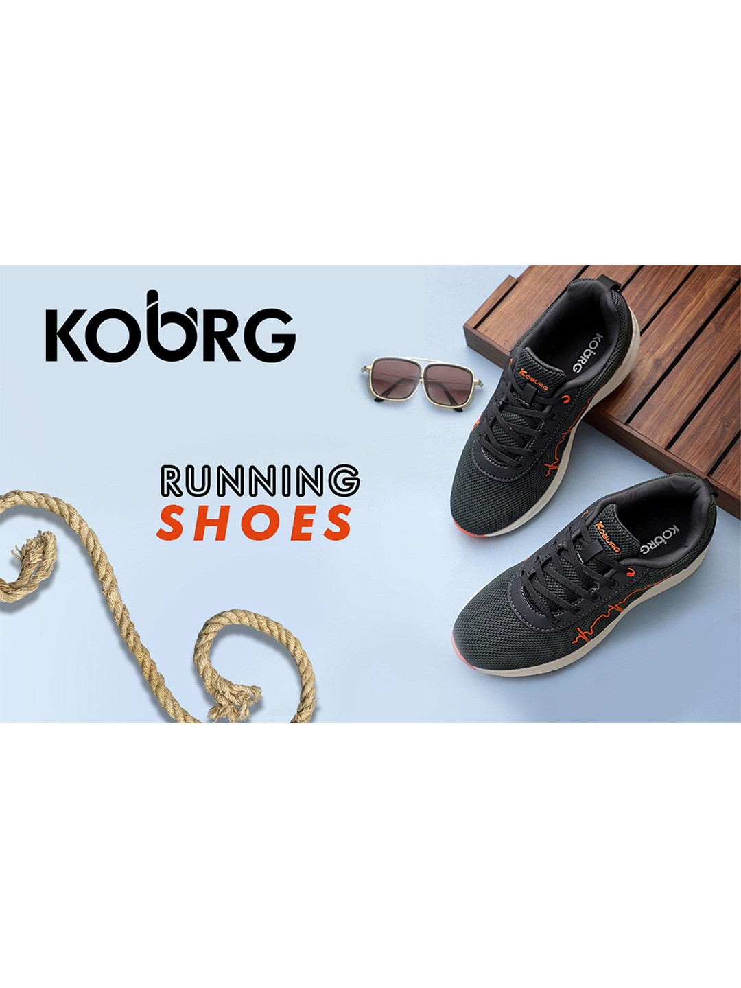 

Koburg Men Lace-Up Running Shoes, Grey