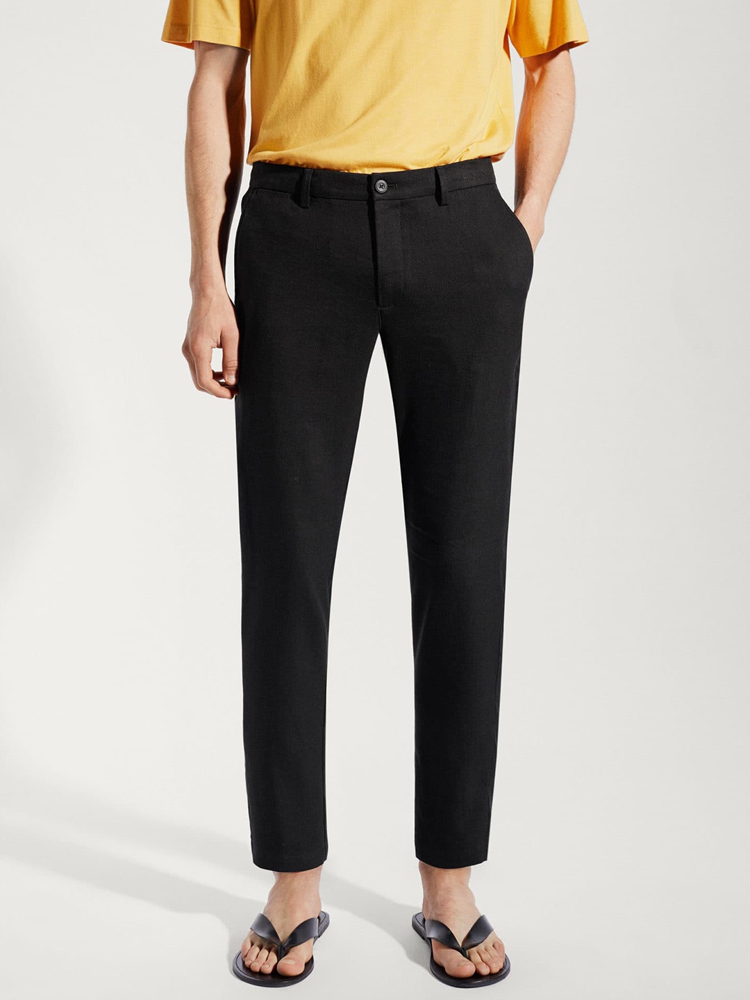 

MANGO MAN Slim Fit Trousers, Black