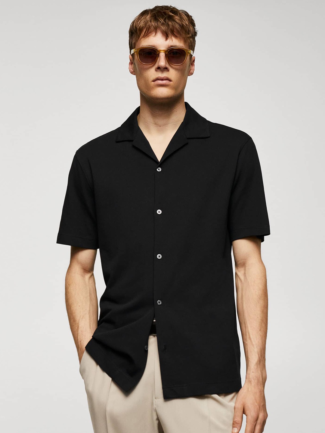 

MANGO MAN Opaque Casual Shirt, Black