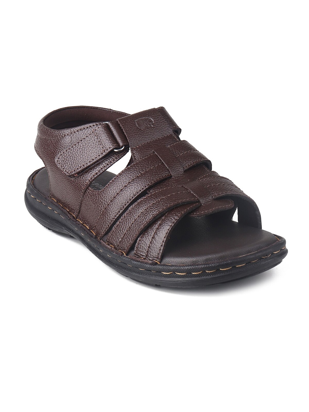 

Red Chief Men Textured Leather Comfort Sandals, Brown