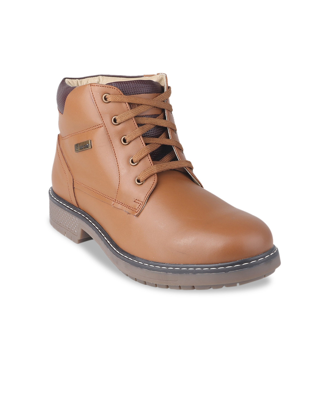

Red Chief Men Mid-Top Leather Lightweight Regular Boots, Tan