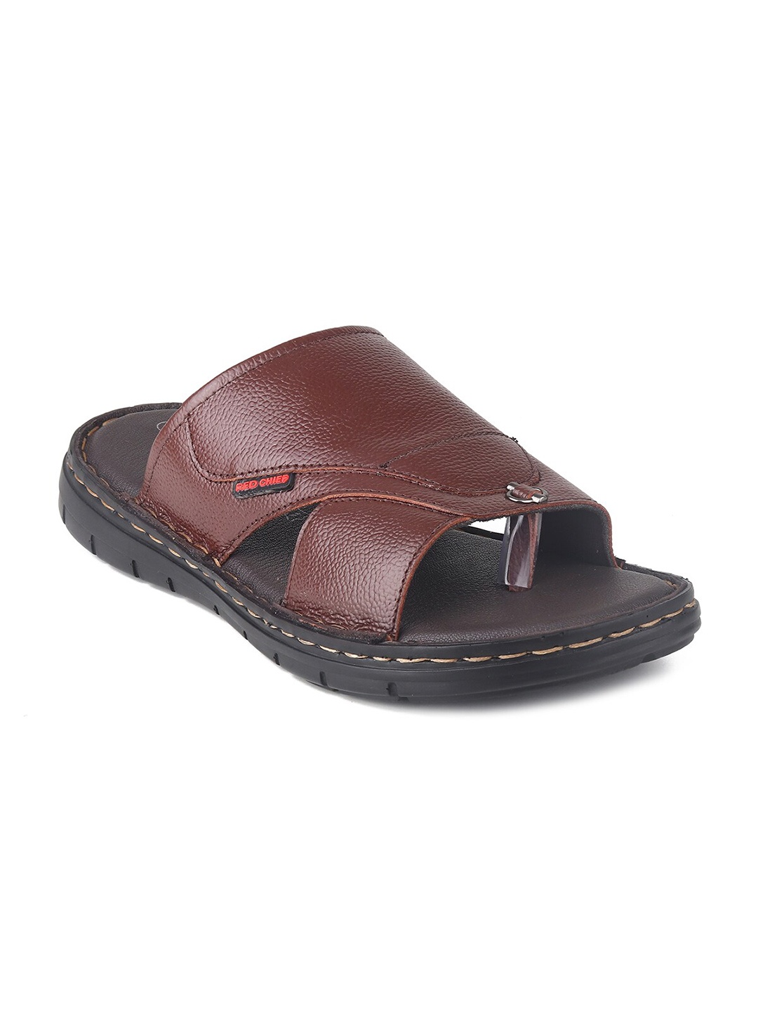 

Red Chief Men Textured Leather Comfort Sandals, Brown