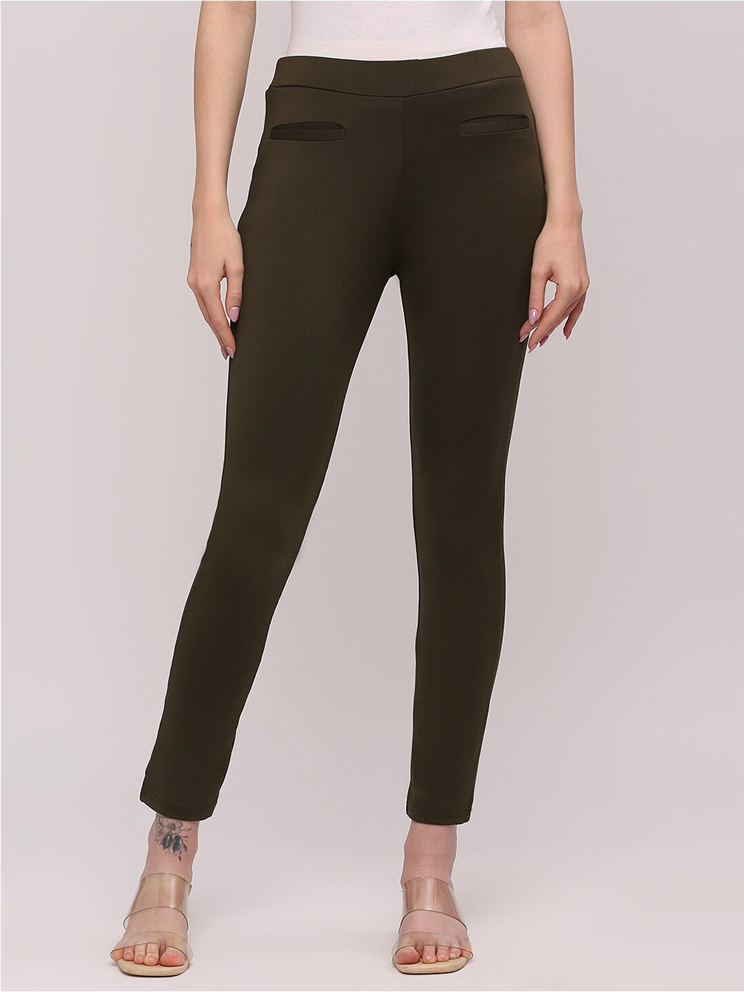 

Smarty Pants Slim Fit Jeggings, Olive