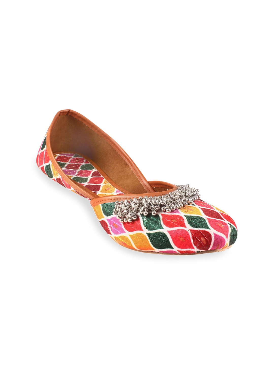 

Apratim Printed Embellished Mojaris, Red