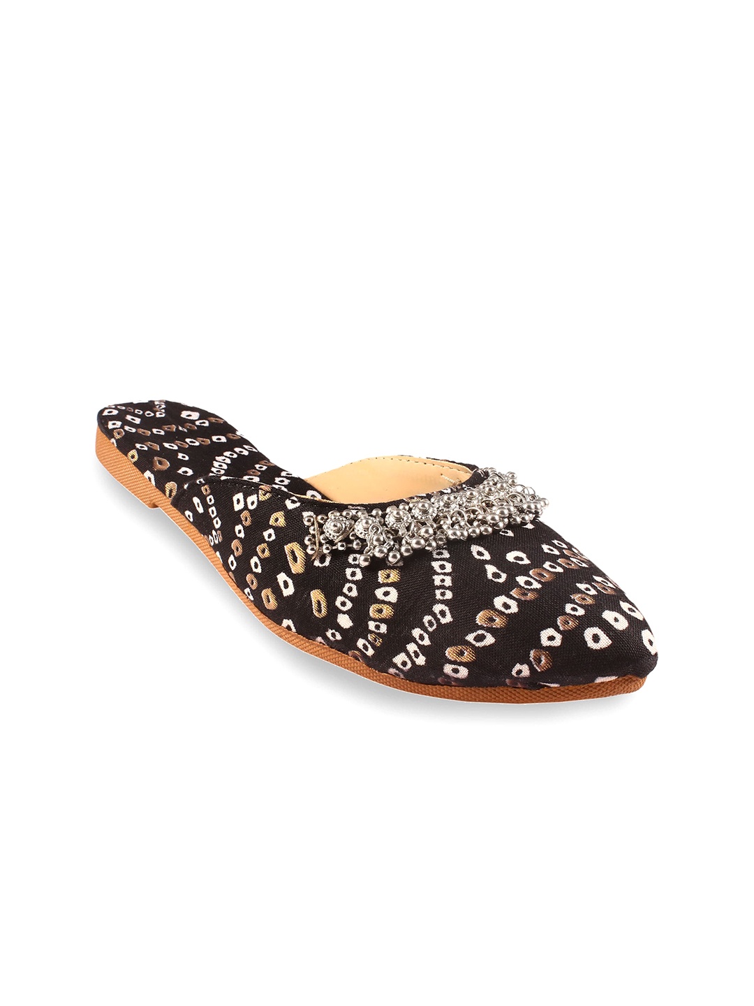 

Apratim Printed Embellished Mules, Black