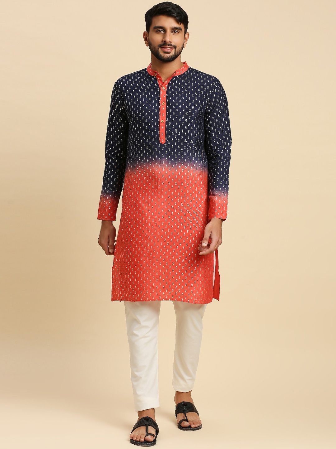 

Anubhutee Ethnic Motifs Printed Kurta, Navy blue