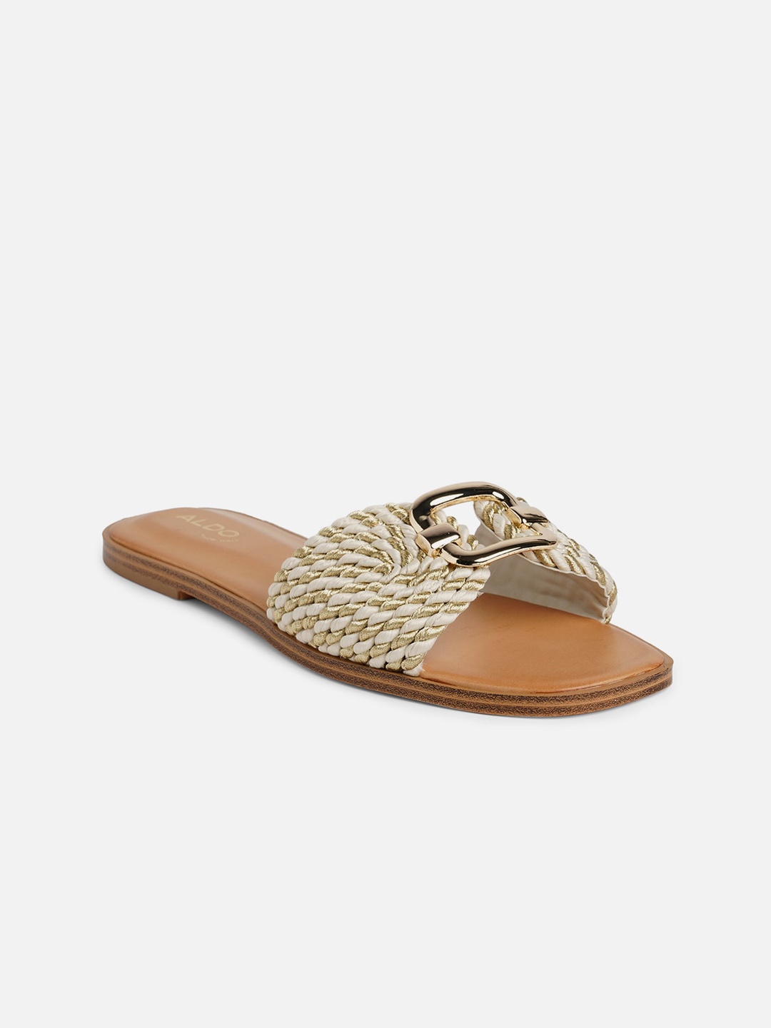 

ALDO Open Toe Flats, Brown