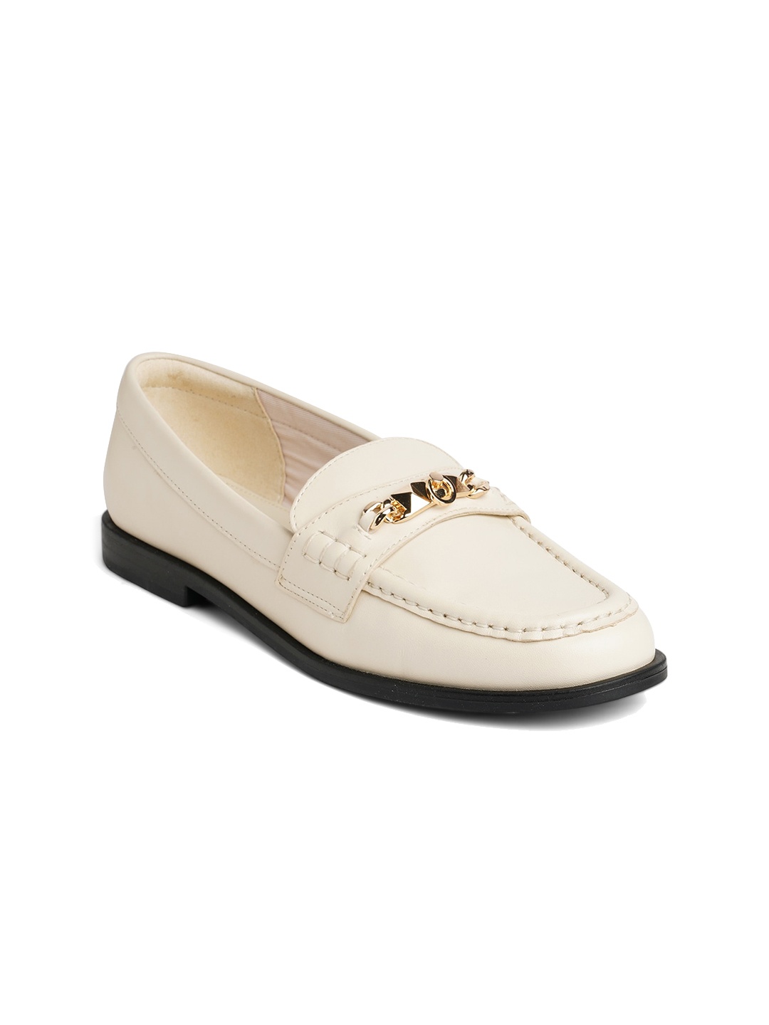 

ALDO Women Buckled Leather Horsebit Loafers, White