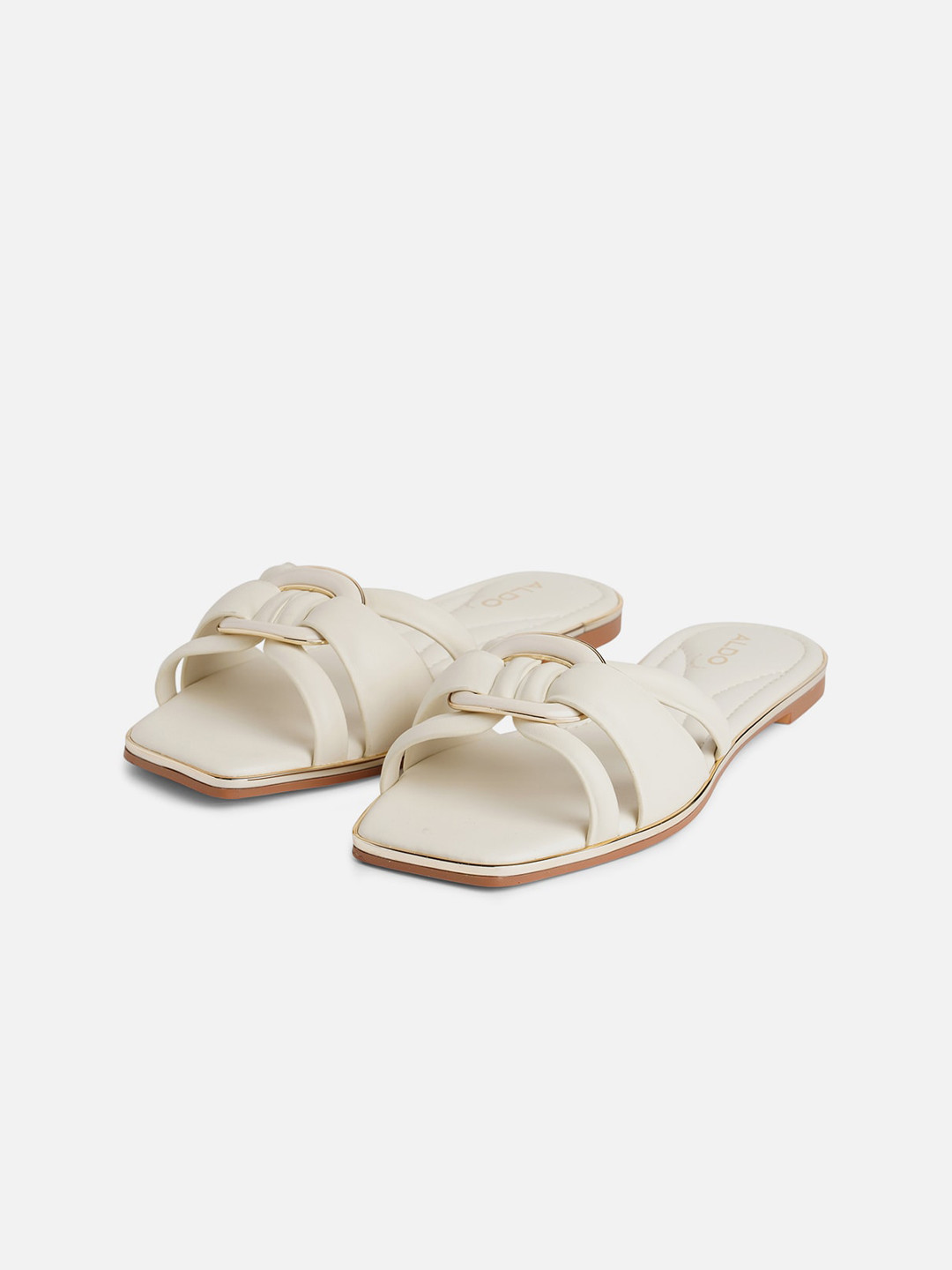 

ALDO Open Toe Slip On Flats, White