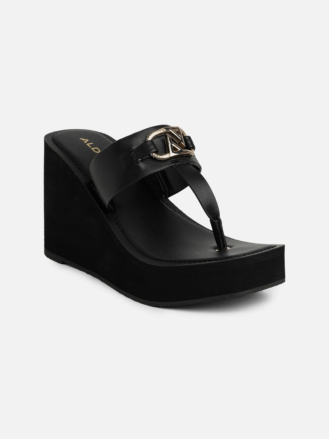 

ALDO Open Toe Slip On Wedges, Black