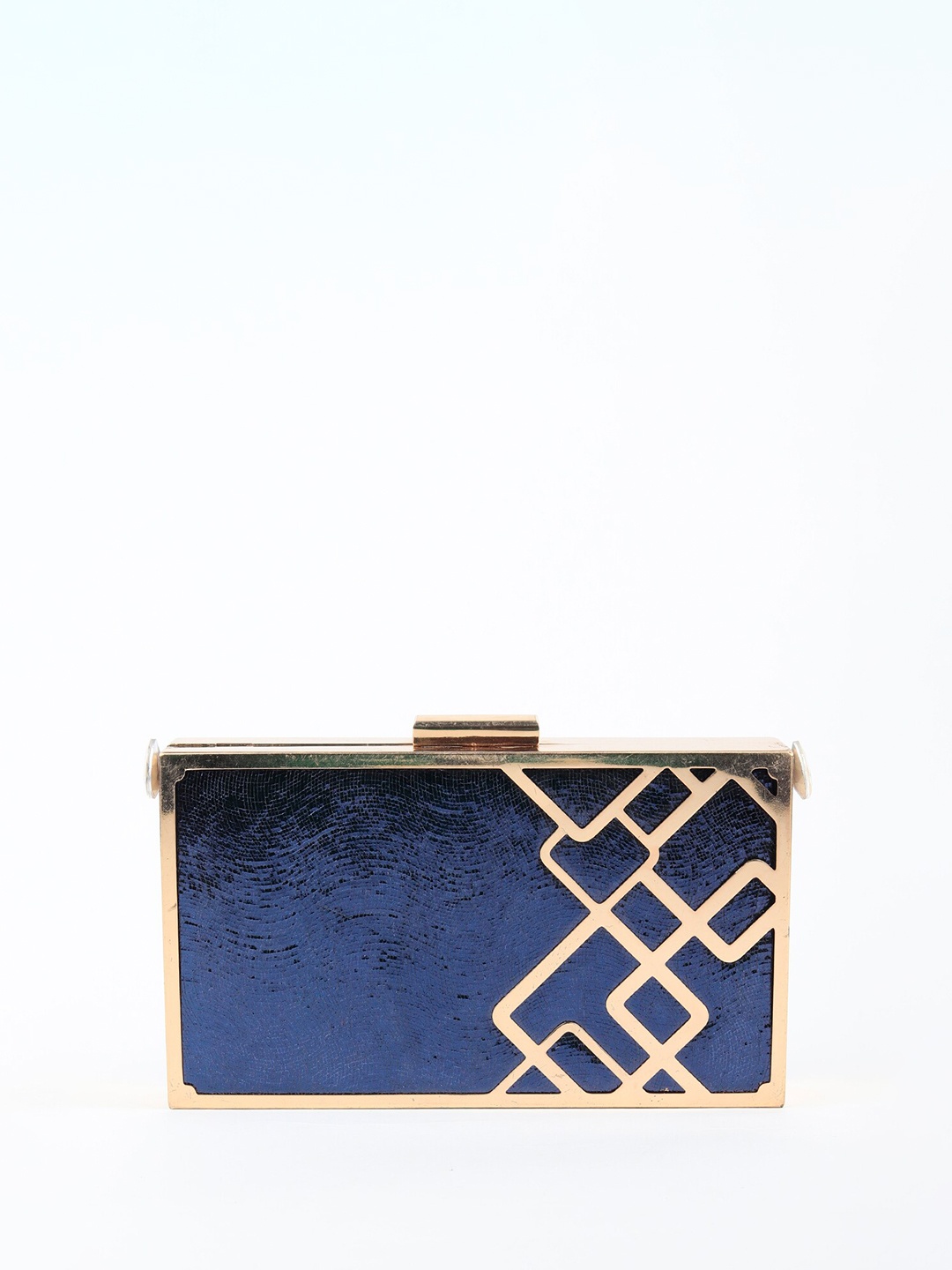 

ODETTE Textured Embellished Box Clutch, Blue
