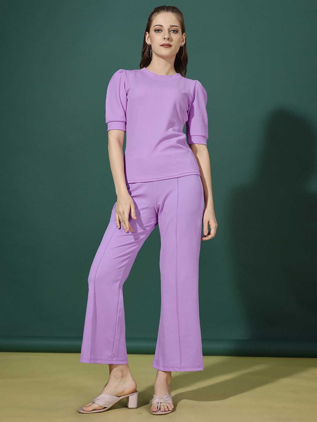 

WESTHOOD Puff Sleeves Co-Ord Set, Lavender
