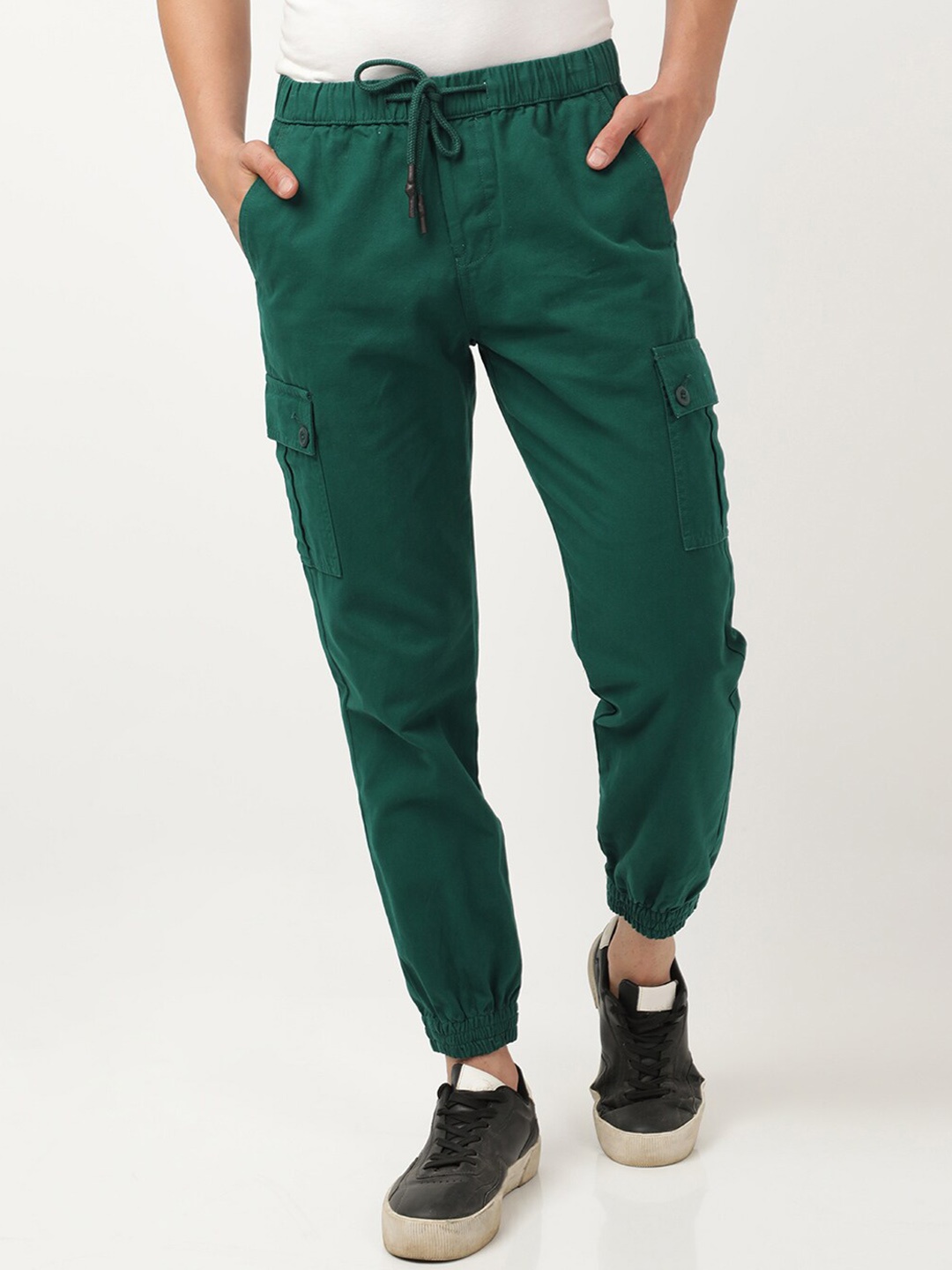 

Hardsoda by The Indian Garage Co Men Slim Fit Cotton Joggers, Teal