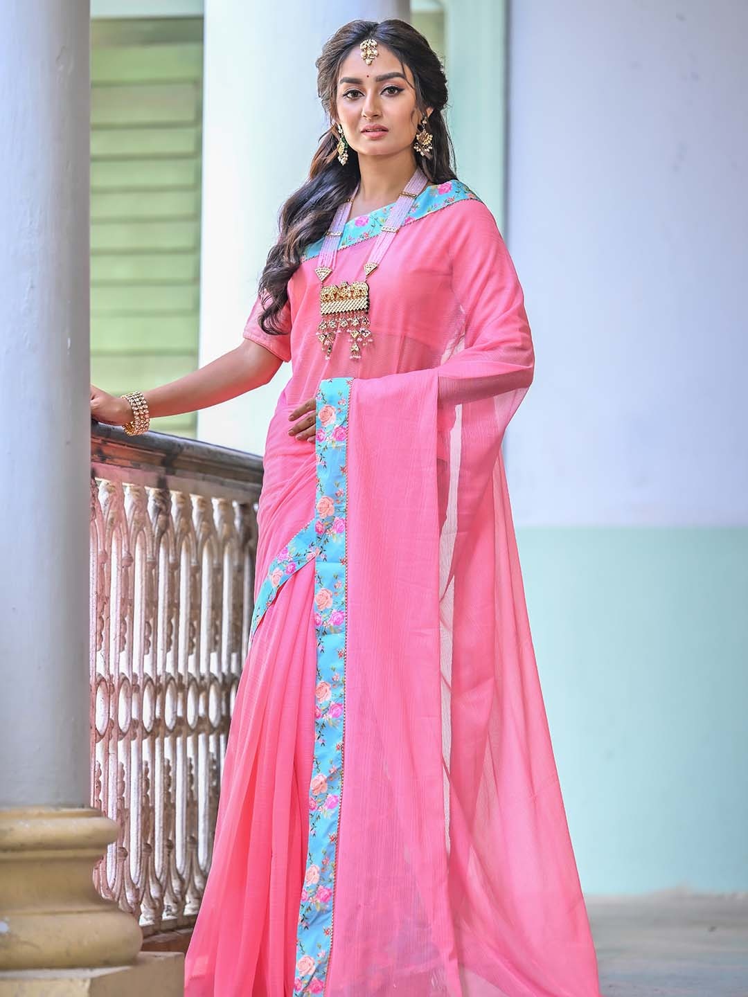 

Anouk Gotta Patti Poly Chiffon Saree, Pink
