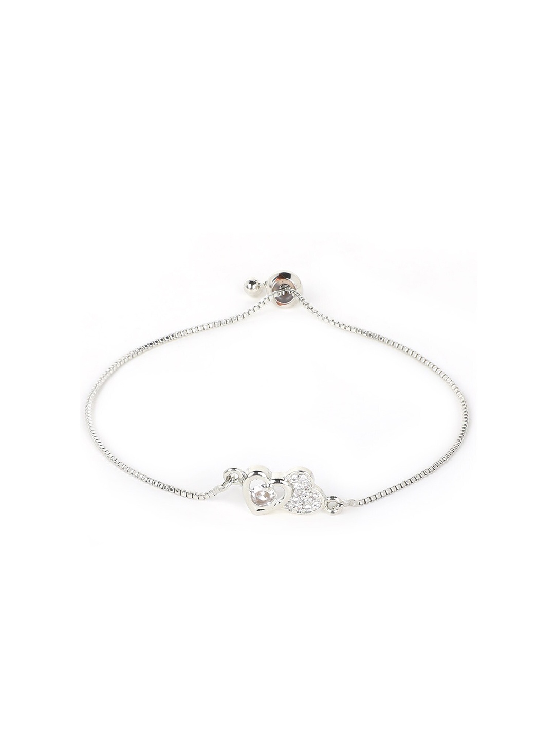

AccessHer Women Silver Plated American Diamond Studded Wraparound Bracelet