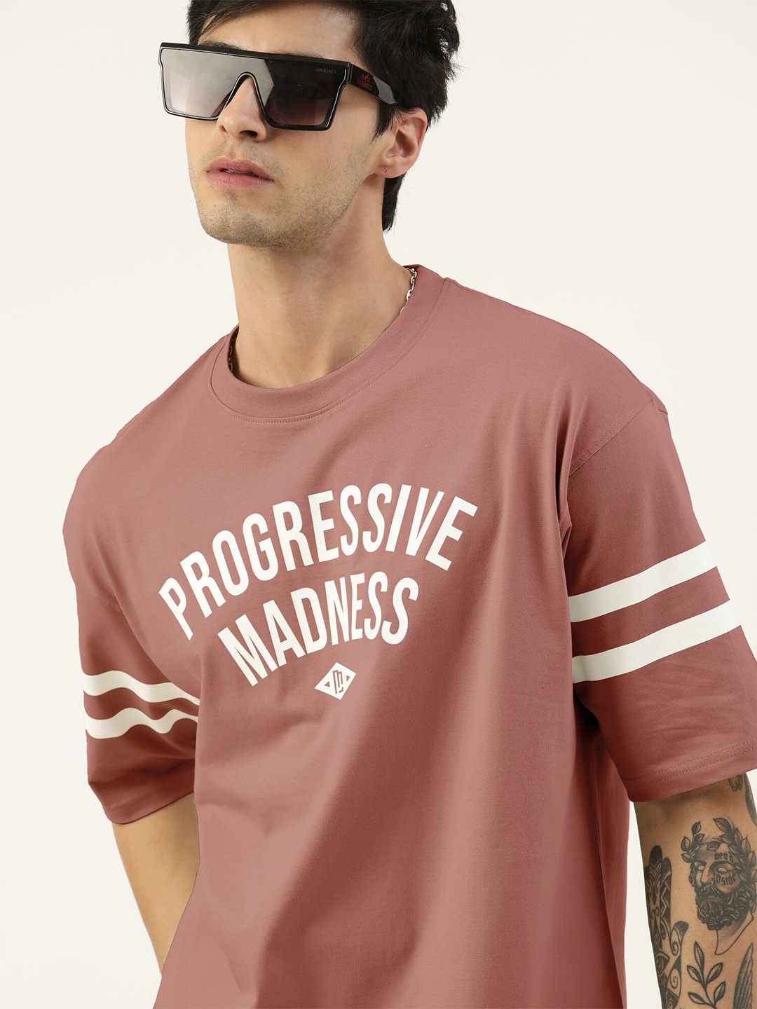 

Maniac Typography Printed Pure Cotton T-Shirt, Brown