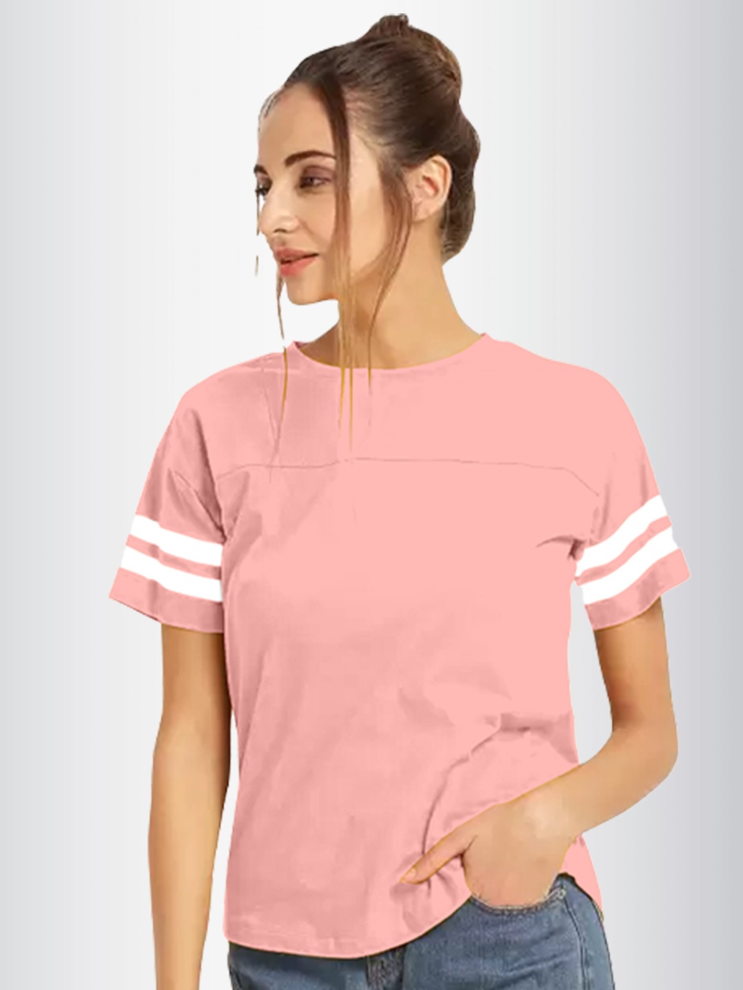 

N N ENTERPRISE Round Neck T-shirt, Peach