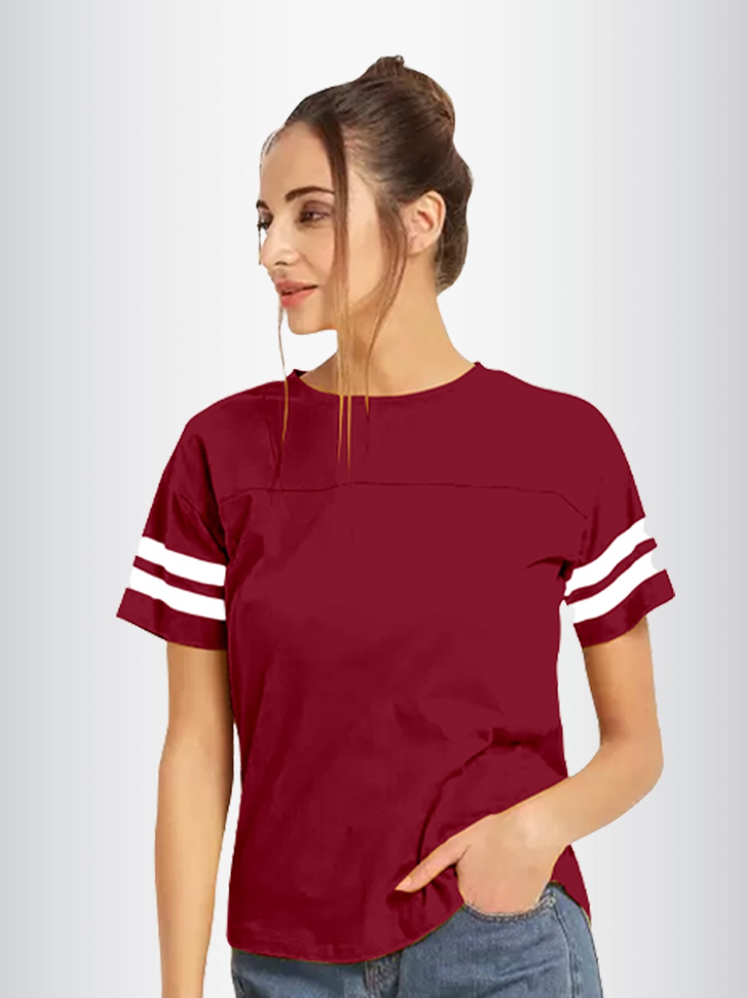 

N N ENTERPRISE Round Neck T-shirt, Maroon