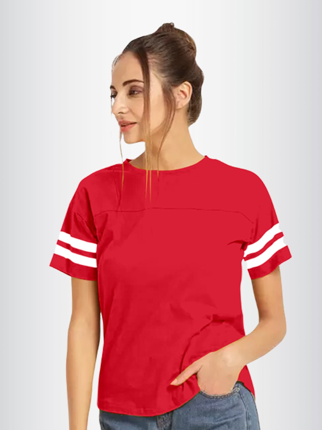 

N N ENTERPRISE Round Neck T-shirt, Red
