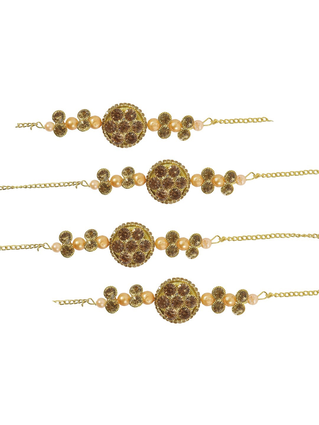 

NMII Set Of 4 Gold Plated Bracelet Rakhi