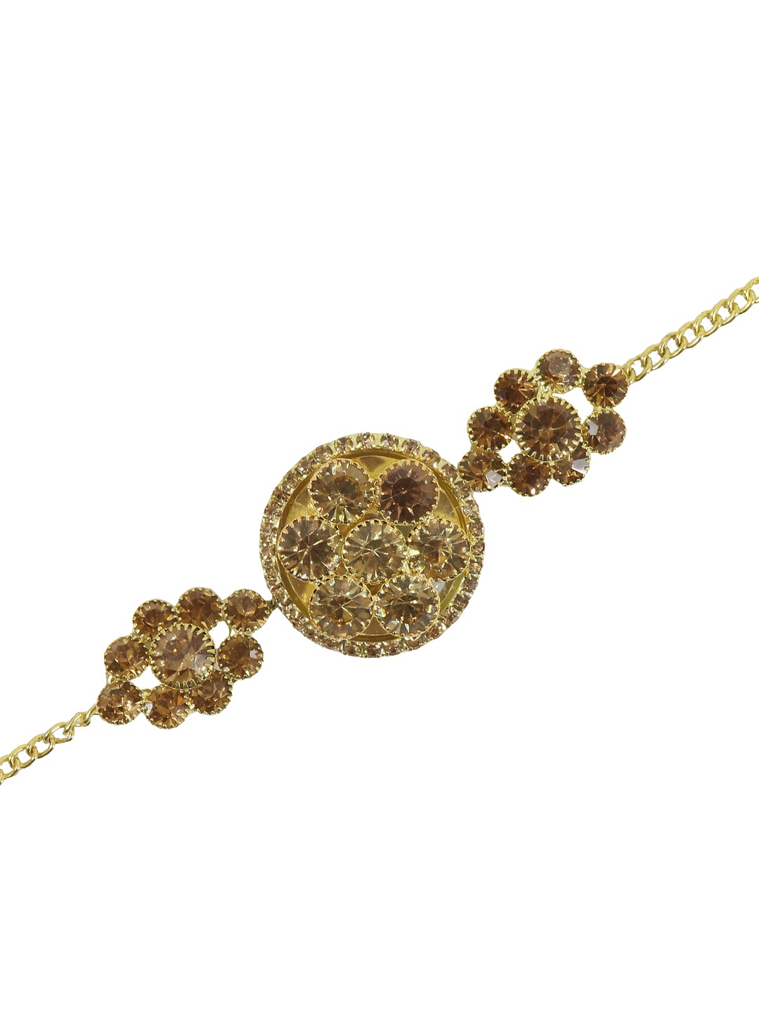 

NMII Gold-Plated Zircon Stone Studded Bracelet Rakhi