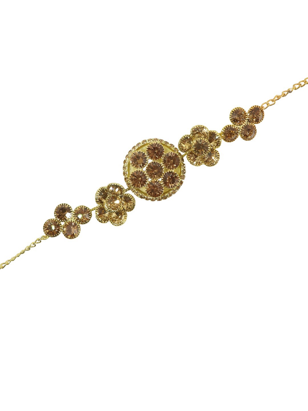 

NMII Gold-Plated Zircon Stone Studded Bracelet Rakhi